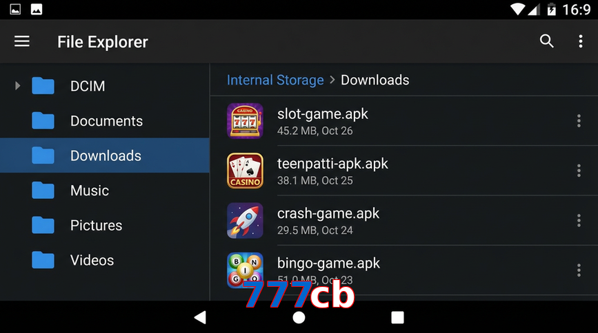 Main screen of 777Cb gameapk page for PK players